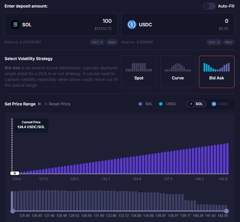 Bid-Ask форма для 100/0