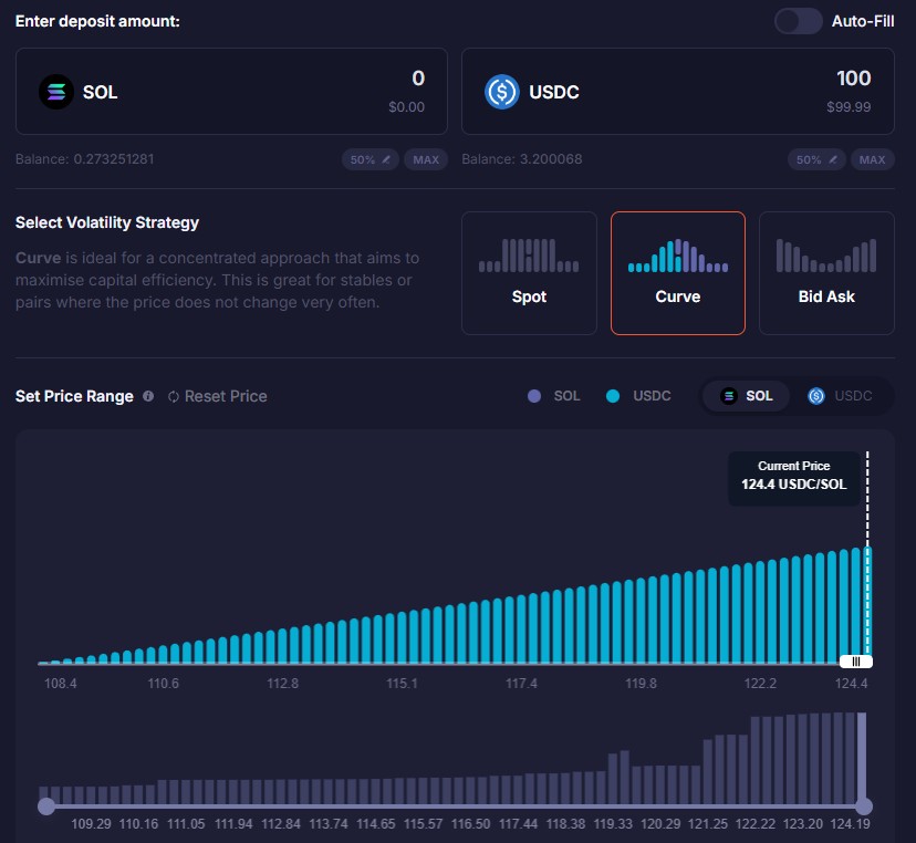 Curve форма для 0/100