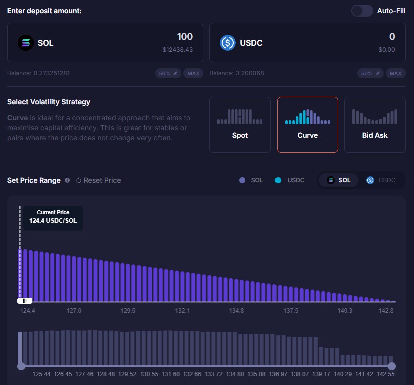 Curve форма для 100/0
